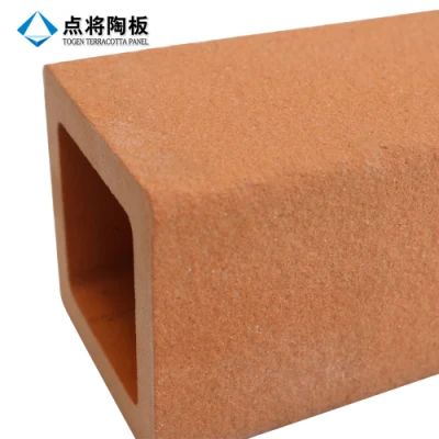 Togen Red Antique Terracotta Facade Panel with Square Louver Modern Design Wall Tile Building Material