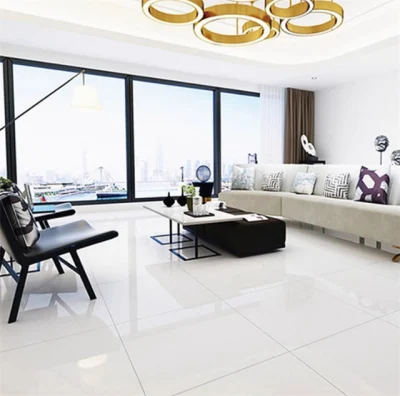 Foshan Pure White Body Polished Tiles 600X600 Porcelain Wall Floor Glazed Rustic Glossy Kitchen Living Room Ceramic Indoor Home Decor Building Material