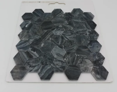 Latest Design Fashion Grey Hexagon Marble Mosaic for Kitchen Bathroom Tile