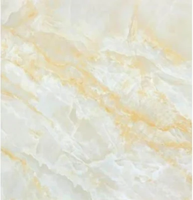 Yellow Marble Design Glossy Glazed Full Polished Porcelain Tile for Flooring