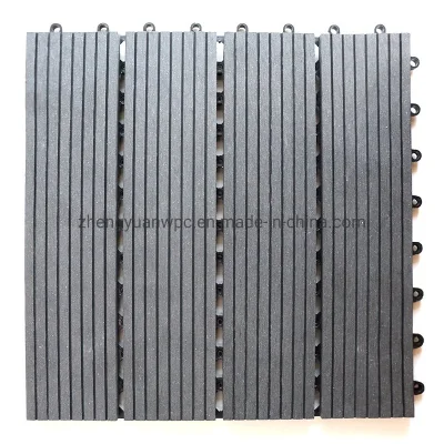 China Wholesale Price Composite Engineered Flooring Tile Waterproof UV Proof DIY WPC Wood Plastic Composite Decking Tiles for Balcony Garden Roof
