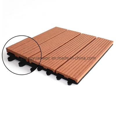 China Wholesale Price Composite Engineered Flooring Tile Waterproof UV Proof DIY WPC Wood Plastic Composite Decking Tiles for Balcony Garden Roof