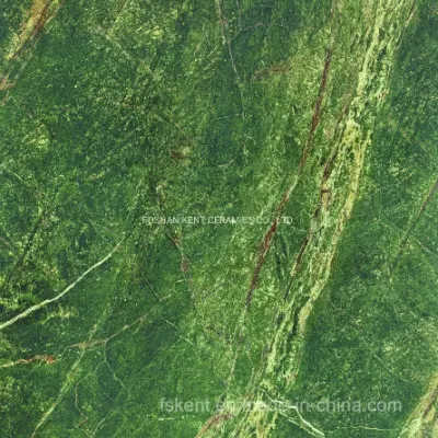 Forest Green Wall Floor Glossy Vitrified 3D Inject Natural Style 600*600mm Tile