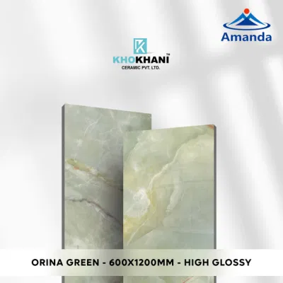 Orina Green Series High Gloss Fineshed Glaze Porcelain Floor Tile
