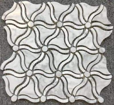 Dark Emperador Polished Marble Hexagon Mosaic Tile for Kitchen Walls