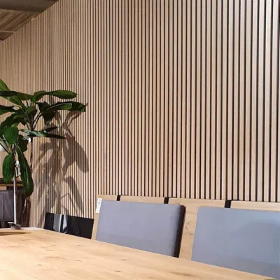 House Wall Tile Soundproof Grooved Acoustic Panel Polyester Fiberboard Sound-Absorbing Lightweight MDF/Compact Panel