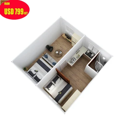 Luxury Fabricated Mobile 20 FT 2 Bedroom Living Container House