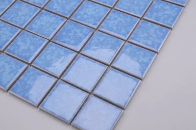 Hot Sale Century Navy Blue Crystal Hand Painted Swimming Pool Pattern Glazed Ceramic Mosaic Tile