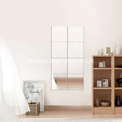 30*30cm Home Decor Clear Square DIY Wall Silver Mirror Decorative Mirror Tile