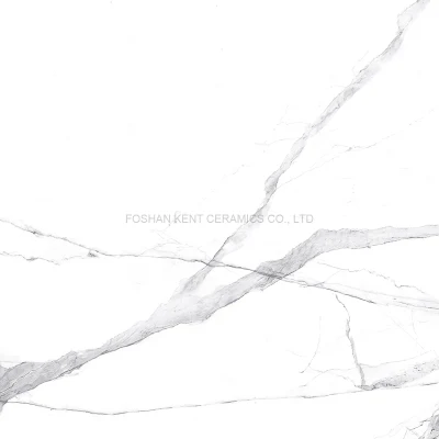 Black and White Glossy Surface Porcelain Marble Design Non Slip Flooring Wall and Floor Tile