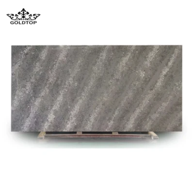 6002 Cement Grey Kitchen Cabinet Island Worktop Table Tops Black Bathroom Vanity Countertops Wall Panels Artificial Stone Slab Quartz Tiles
