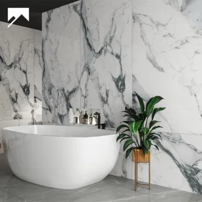 900X1800mm 3D Glazed Villa Marble Effect Glossy Shiny Porcelain Tile