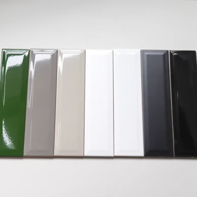 Latest 75X300mm Various Colors Ceramic 3D Beveled Glossy Subway Wall Tile for Bathroom and Kitchen