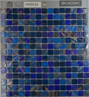 Symphony Navy Blue Iridescent Home decoration Design Element Colorful Swimming Pool Tile Glass Mosaic Manufacturer