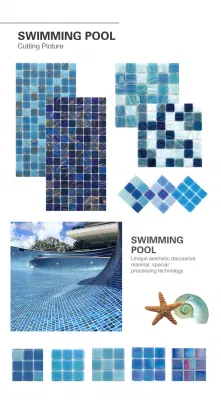 Symphony Navy Blue Iridescent Home decoration Design Element Colorful Swimming Pool Tile Glass Mosaic Manufacturer