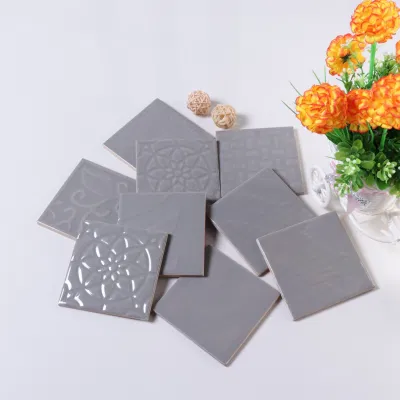4X4 Inch Glossy White Pattern Wall Tiles Wholesale Factory Bathroom Tiles