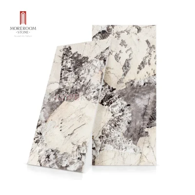 Home Decoration Polished Calacatta White Grey Veins Marble Vitrified Tile 1200X2700