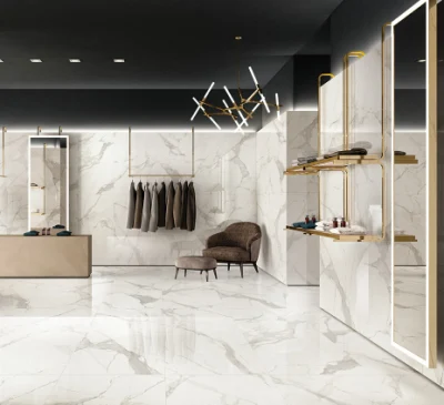 600X1200mm Low Water Absorption Yellow Marble Look Porcelain Tile