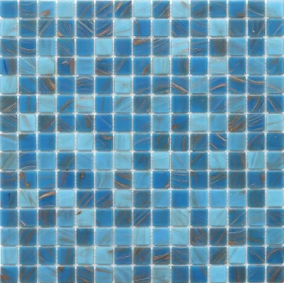 Symphony Navy Blue Iridescent Home decoration Design Element Colorful Swimming Pool Tile Glass Mosaic Manufacturer