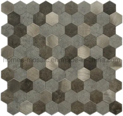 Marble Looking Hexagon PVC Self Stick Wall Tile Wallpaper for Kitchen