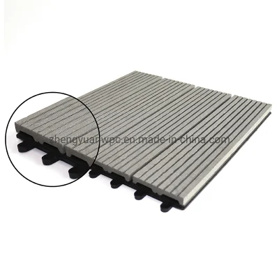 China Wholesale Price Composite Engineered Flooring Tile Waterproof UV Proof DIY WPC Wood Plastic Composite Decking Tiles for Balcony Garden Roof