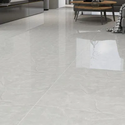 Most Popular 24X24 Glossy Light Grey Polished Porcelain Floor Tiles 600X600 Polished