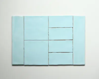 Blue Color Hot Selling 7.5X15cm Green Bathroom Feature Ceramic Wall Tiles