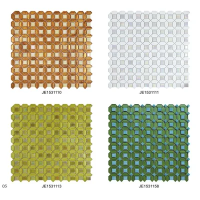 Hexagon Glass Wall Mosaic for Shower Bathroom Kitchen Decoration Tiles