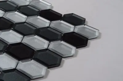 Decorative Commercial Kitchen Backsplash Silver Glass Mosaic Tile