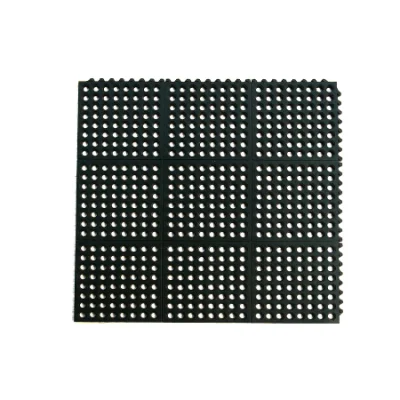 3X3FT Work Safe Kitchen Restaurant Drainage Holes Commercial Interlocking Rubber Mat Tile