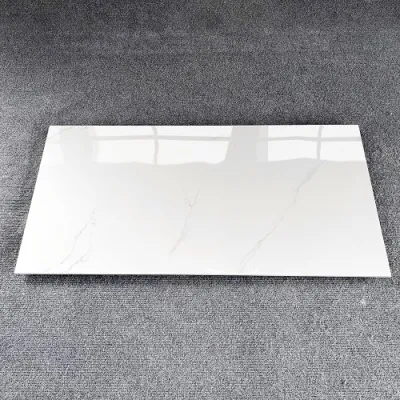Foshan Living Room Super White Kitchen Marble Look Thin Wall Polished Glazed Porcelain Floor Tiles 60X60 60X120