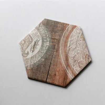 Matt Non-Slip Jla Netural Box and Wooden Pallet Floor Bahtroom Hexagon Tile
