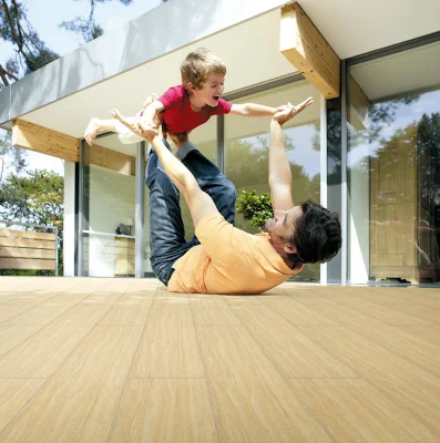 Matte Finish Kitchen Wood Look Ceramic Tiles Floor