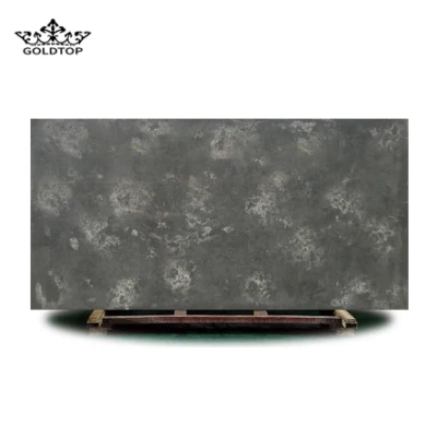 6002 Cement Grey Kitchen Cabinet Island Worktop Table Tops Black Bathroom Vanity Countertops Wall Panels Artificial Stone Slab Quartz Tiles