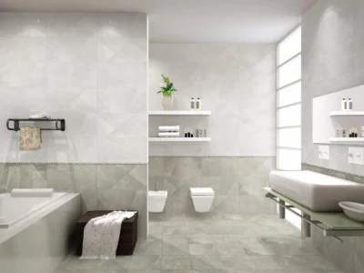 Marble Effect Matt Glazed Full Body Porcelain Floor Tiles for Bathroom and Living Room