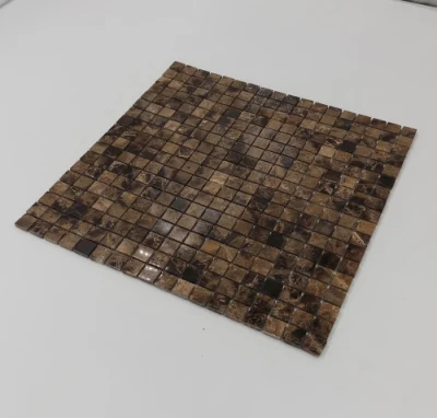 Hotel Lobby Wall Decor Sitting Room Bathroom Dark Emperador Square Marble Mosaic
