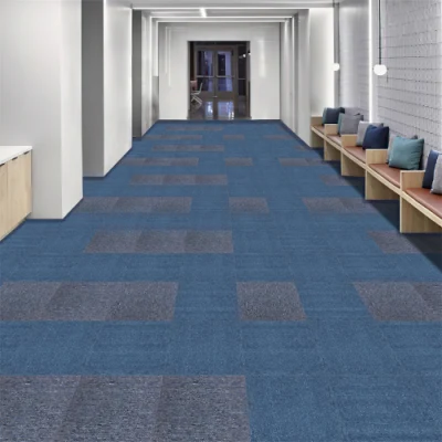 50*50cm Commercial PVC Carpet Texture Solution Dyed Nylon Office Carpet Tiles