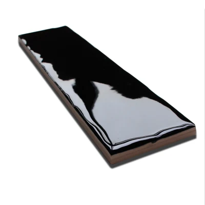 5X20cm/2X8 Inches Black and White 3D Ceramic Metro/Subway Wall/Ceiling Tile