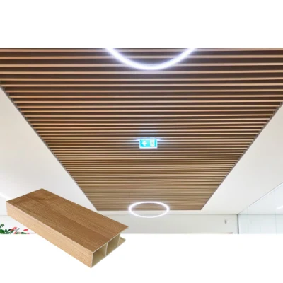 Coowin Hotel False Baffle Ceiling Wood Wooden Baffle Suspended Linear Ceiling Tile