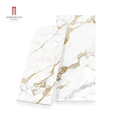 Large Format Calacatta Golden Marble Stone Effect Tiles for Luxury Villa Wall and Floor Decor