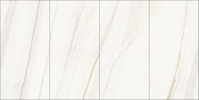 Sintered Stone White Continuous Pattern Natural Marble Effect Artificial Porcelain Big Slab TV Background Wall Cladding Customized Building Material