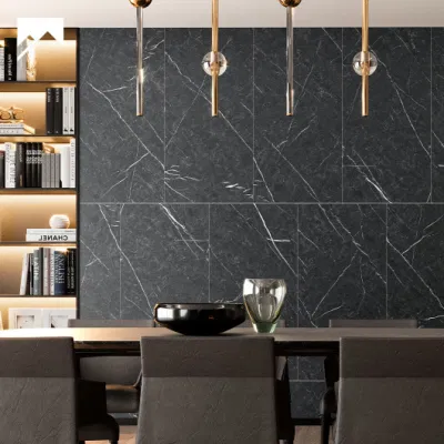 24X24&quot; Dark Grey Marble Style Soft Gloss Kitchen Floor Tile