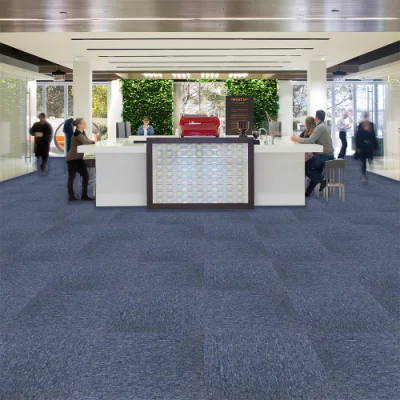 50*50cm Commercial PVC Carpet Texture Solution Dyed Nylon Office Carpet Tiles