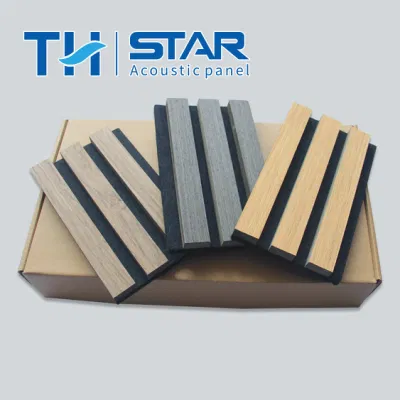House Wall Tile Soundproof Grooved Acoustic Panel Polyester Fiberboard Sound-Absorbing Lightweight MDF/Compact Panel
