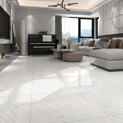 White Marble Glossy 24X24 Polished Glazed China Porcelain Floor Tile 600X600mm