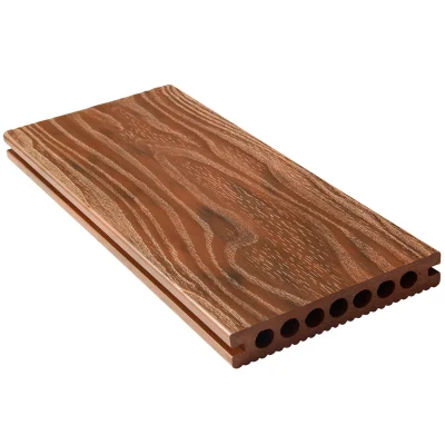 Hollow 3D Embossing Red Wood Color 25mm WPC Outdoor Tile