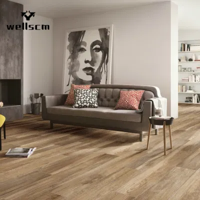 Light Grey 10mm Thickness Bedroom Wood Look Tiles Price of Tile in China Wood Effect Ceramic Floor Tile