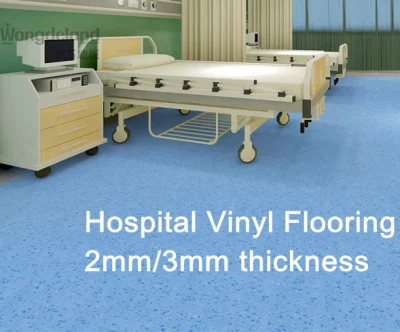 2.0mm 3.0mm Commercial Flooring PVC Vinyl Tile in Roll Size 2m*20m for School Office Hospital Gym Hotel Kitchen