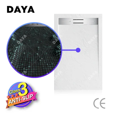 Customized Rectangular Shaped Tile Ready Stone Resin Black Shower Tray