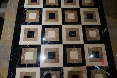 Luxury Villa Waterjet Flooring Tile Marble Inlay Tile Bathroom Floor Tile Medallion